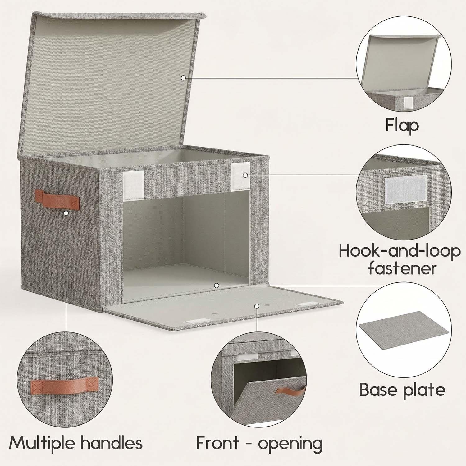 4 Pack Storage Bins with Lids, Large Closet Storage Bins with Handles, Stacka...