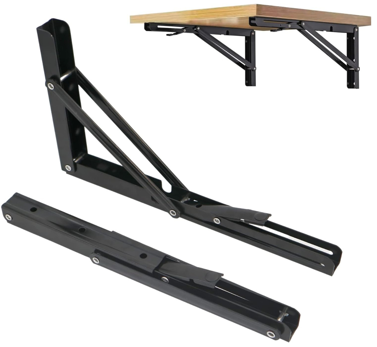 Folding shelf brackets 12 inch wall mounted folding table (set of two) hardware