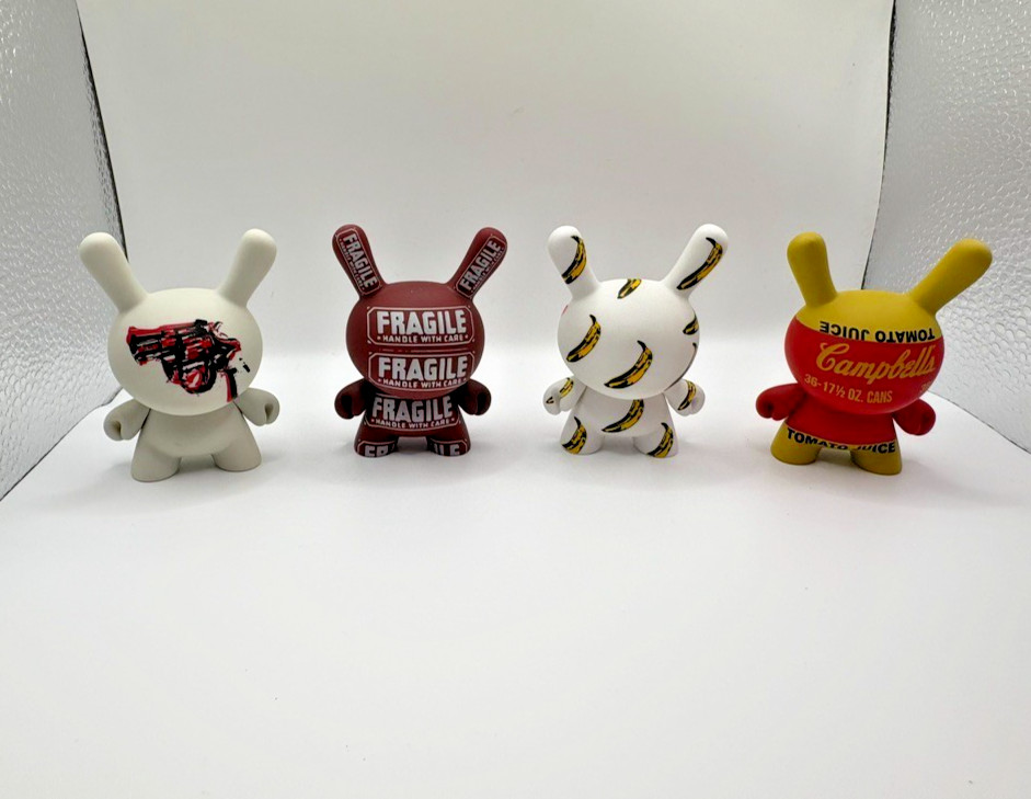 Kidrobot x Andy Warhol Dunny Series 2 Lot of 4 Figures Banana, Fragile, Tomato