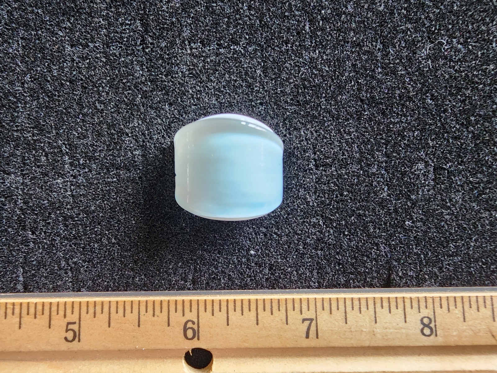 Handmade Glass Ring Size 8 Grey/White Flawless Shape Ready2Wear