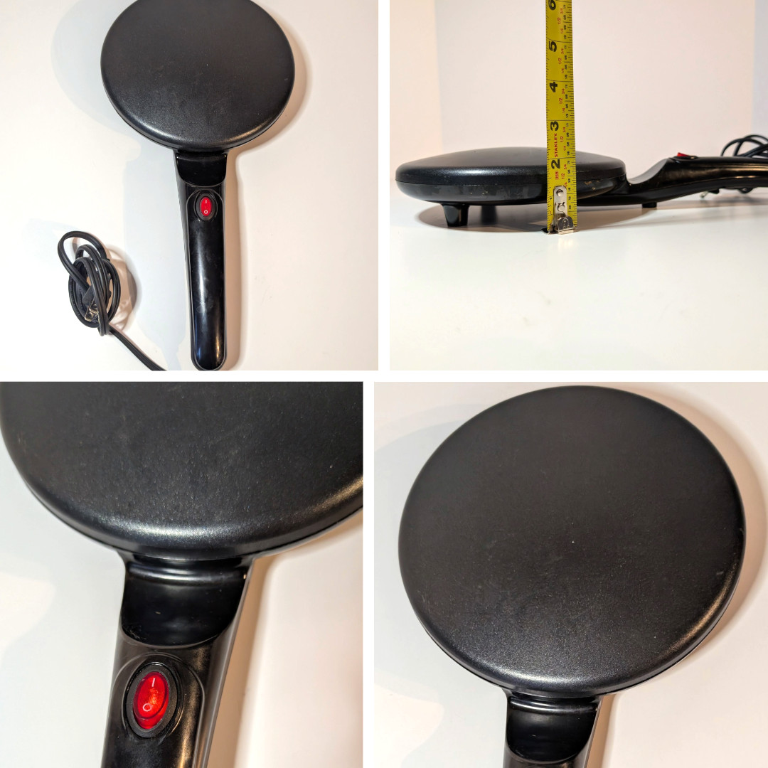 Crepe Maker 8" Crepe Making Tool Nonstick AN-108, 120V, Intertek, Black Electric