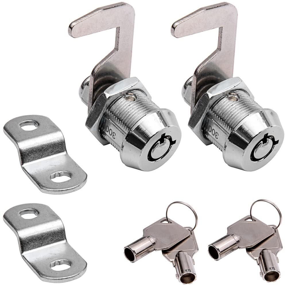 2 Pcs Tubular Cam Lock Cabinet Lock for Vending Machine Tool Box Mailbox ATM