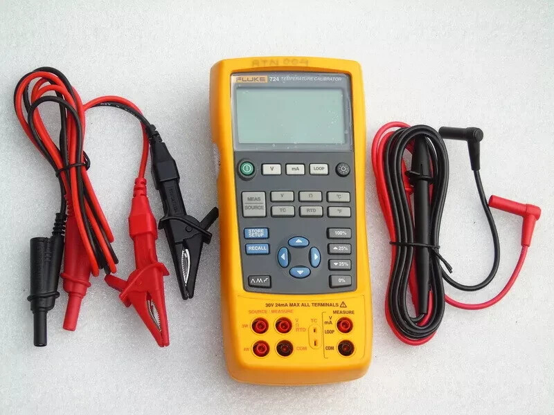 VGC FLUKE 724 TEMPERATURE MULTIFUNCTION PROCESS CALIBRATOR WITH BOX & PAPERS