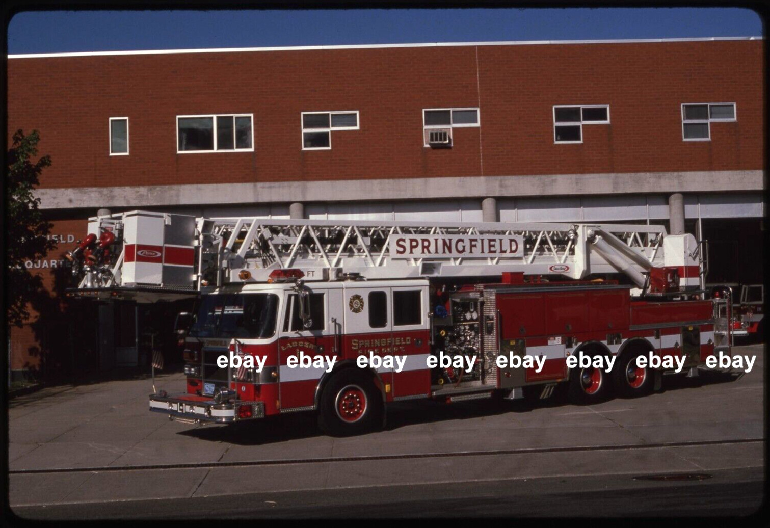 Springfield MA 1993 Pierce Lance 100' RM Tower Fire Apparatus Slide