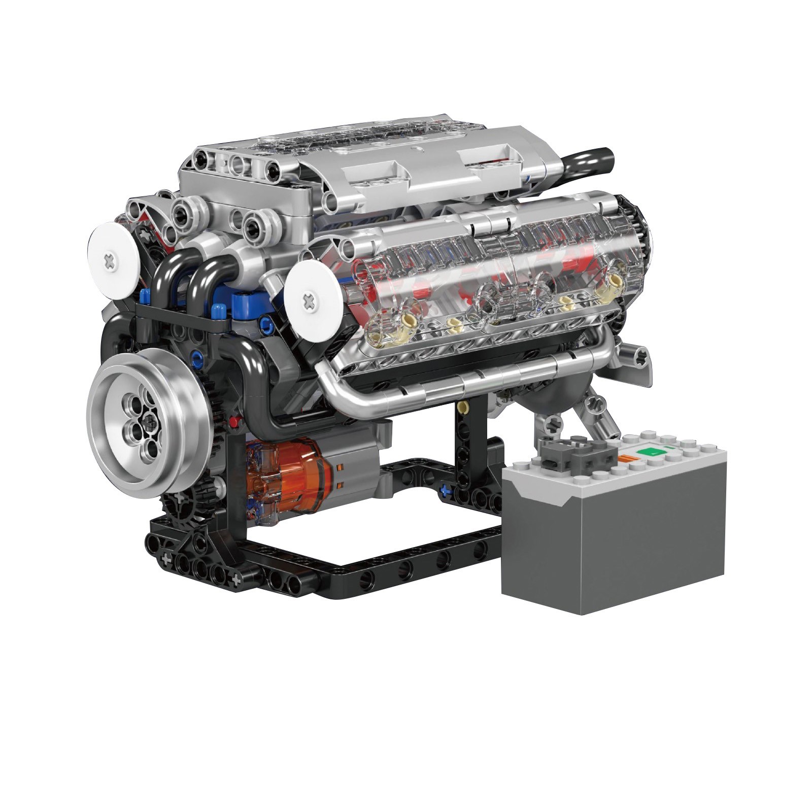 ABS V8 Engine Motor Engineering Model Stacking Blocks Education Toy Gift