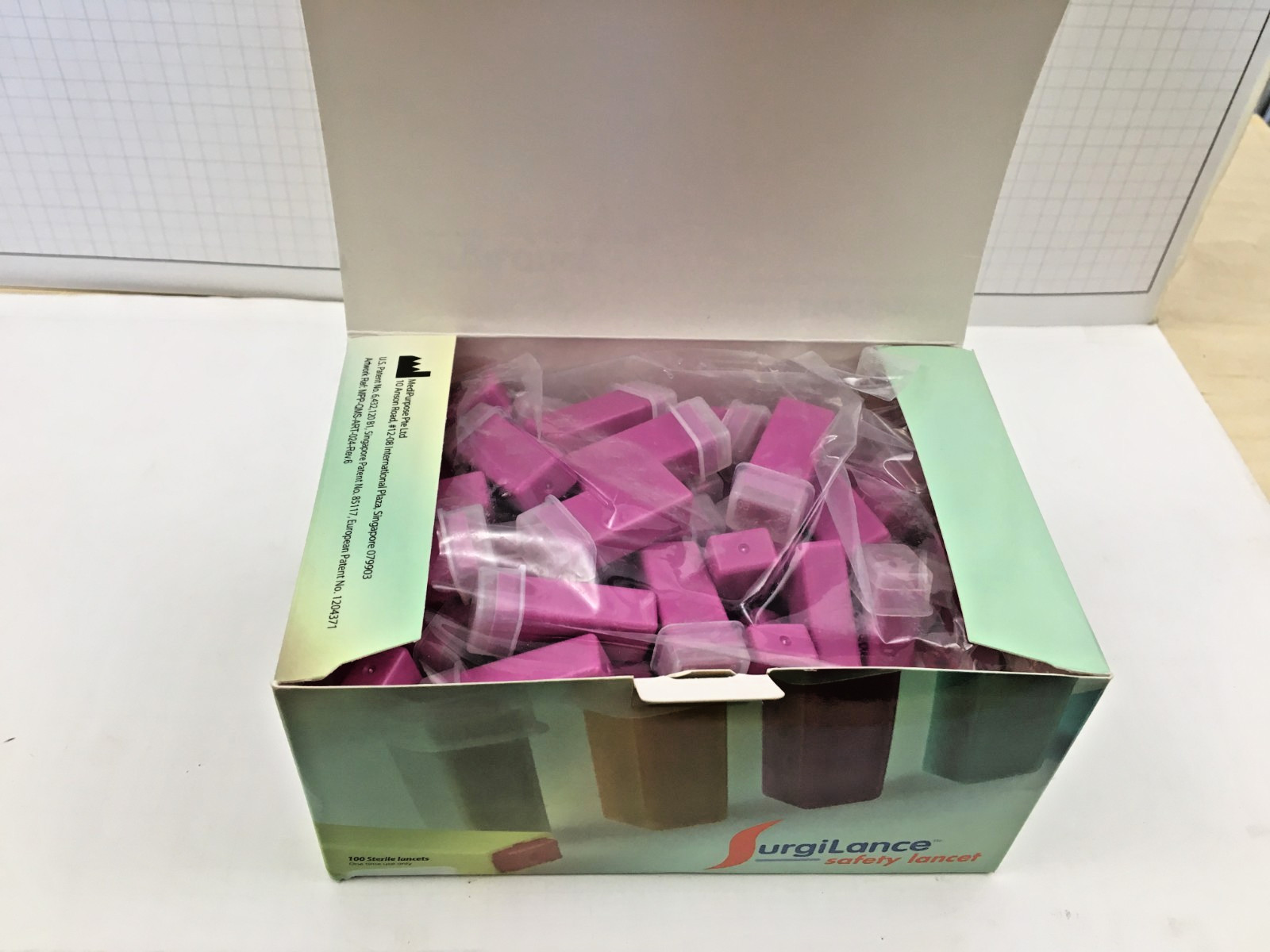 Medipurpose Surgilance Safety Lancets, SLN300, 2.8 mm, Pink, 2024-10, Box of 100