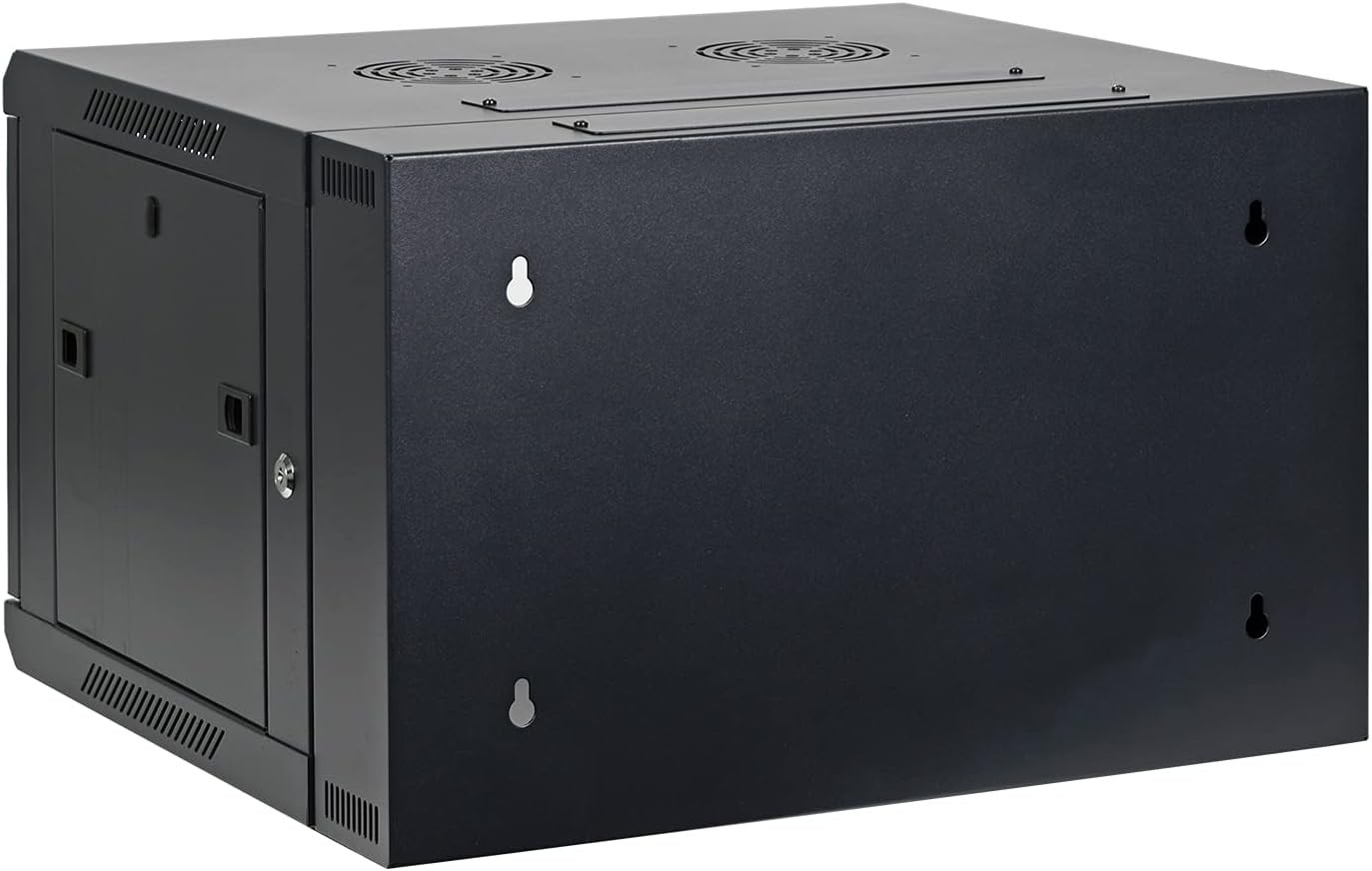 6U Professional Wall Mount IT Cabinet Enclosure Double Section Hinged Swing Out