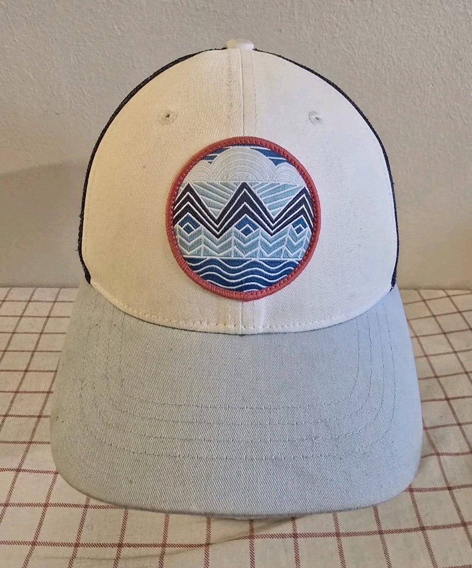 Columbia Ocean Waves Trucker Cap Hat Blue Youth Adjustable Embroidered