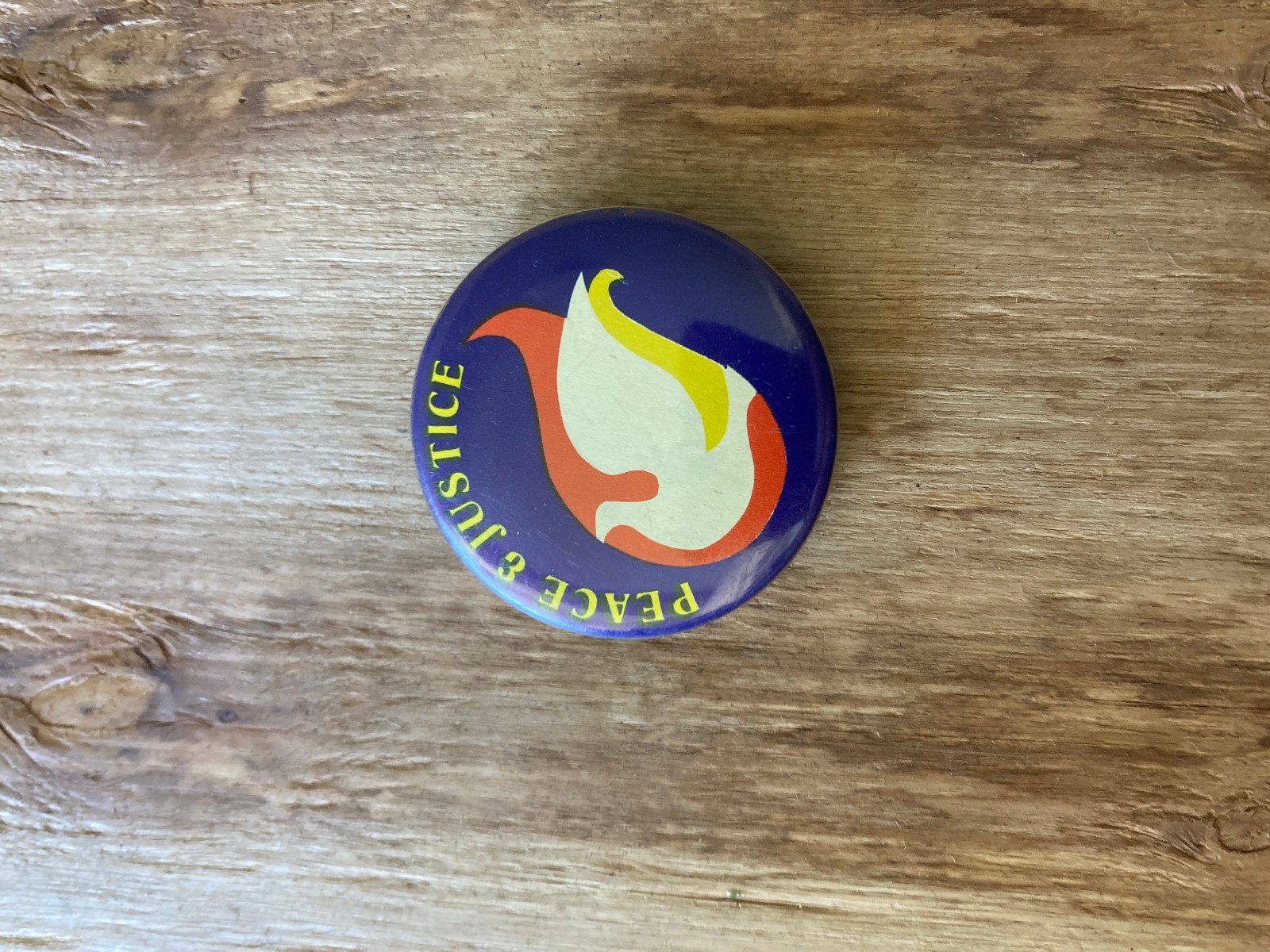 PEACE WITH JUSTICE WEEK button 1980s