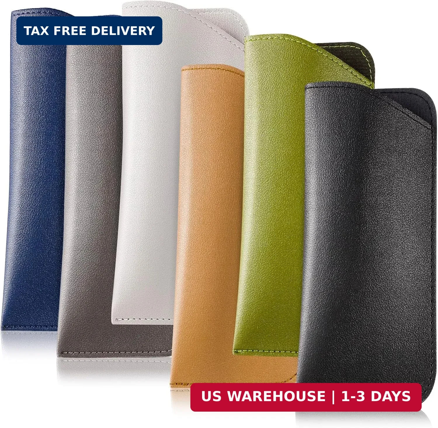 6 Pack Soft Glasses Cases, Leather Eyeglass Cases Travel Glasses Case