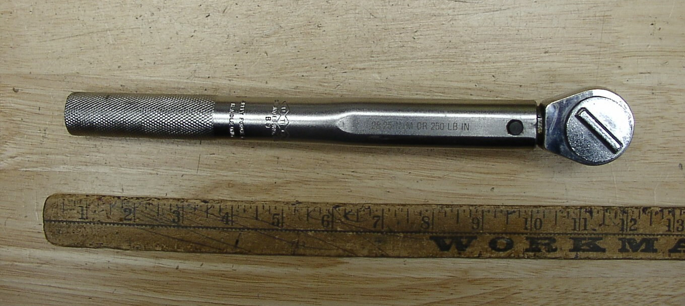 Vntg Utica B9 Torque Wrench,3/8" Dr. X 10-13/16",250lbs/Inch,W/Patent Number,EXC