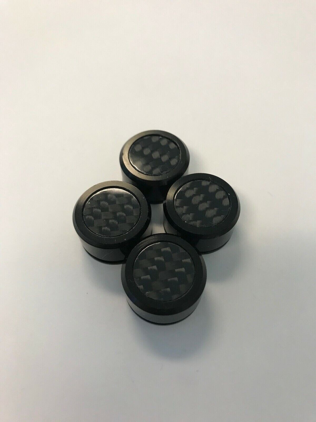 Carbon Fiber License Plate Frame Screw Fastener Caps for Cars Trucks Set of 4