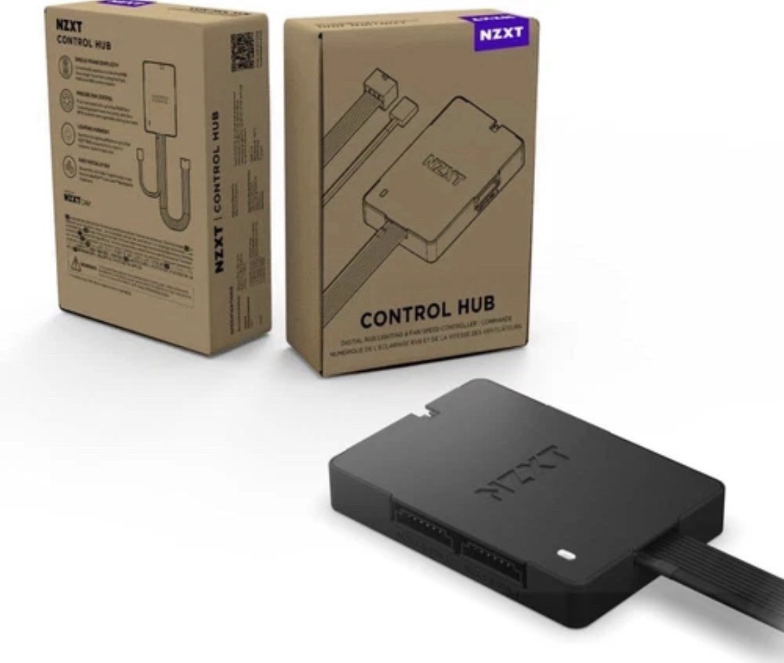 NZXT Control Hub RGB Lighting PWM Fan Speed Controller CAM Software