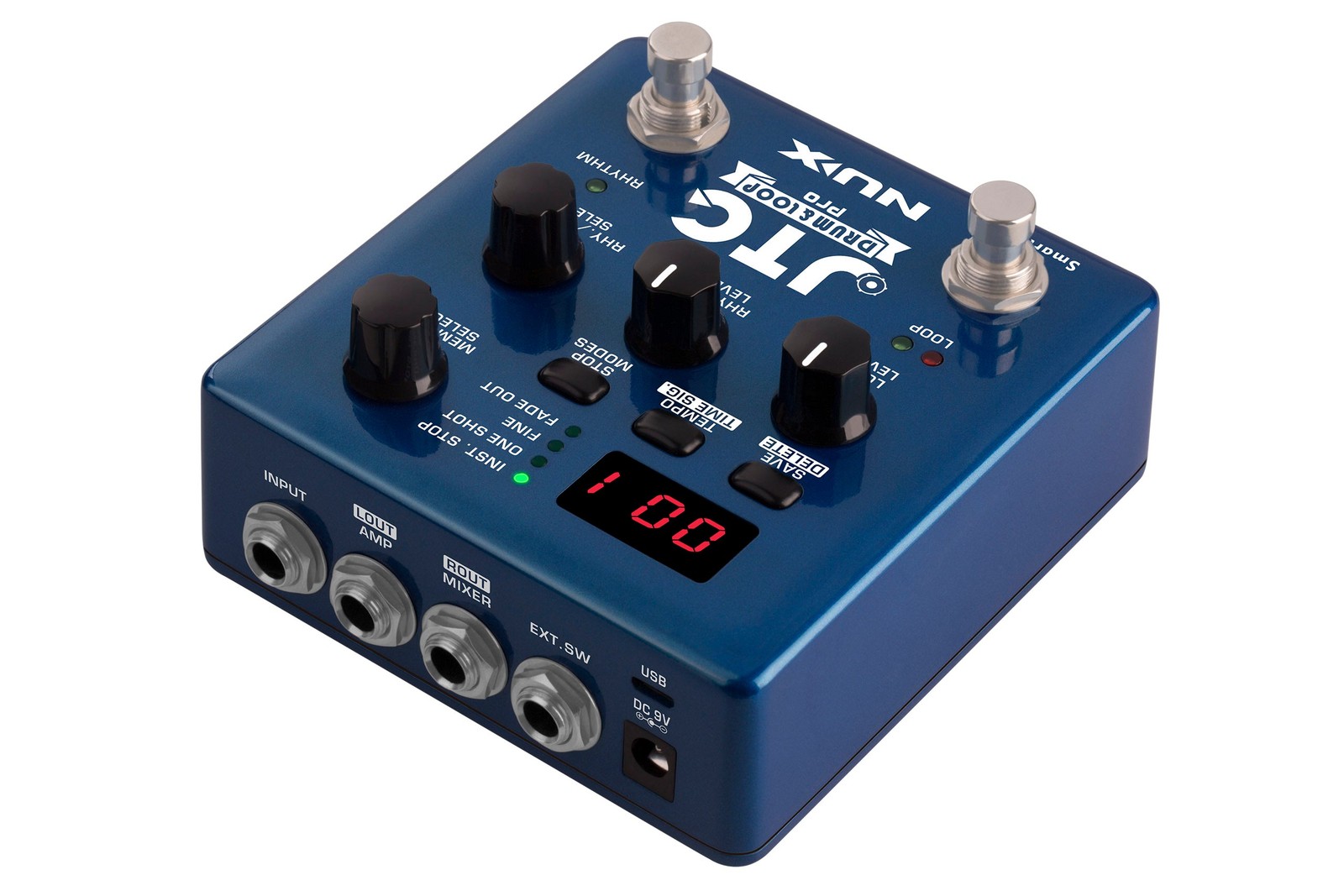 NUX JTC Drum & Loop Pro - Dual-Switch Looper Pedal with Drum Machine (Open Box)