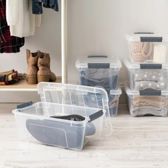 IRIS 12.9 Quart Buckle Up Storage Bin, 6-pack - *FREE SHIPPING*