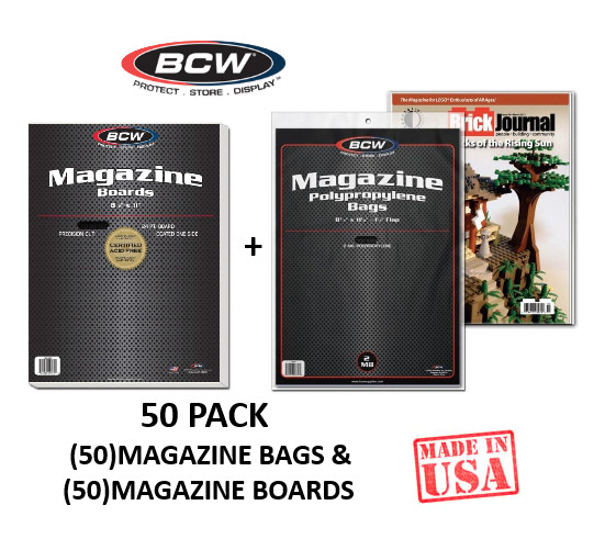BCW - Magazine (50) Pack - Magazine Boards & Magazine Bags Set