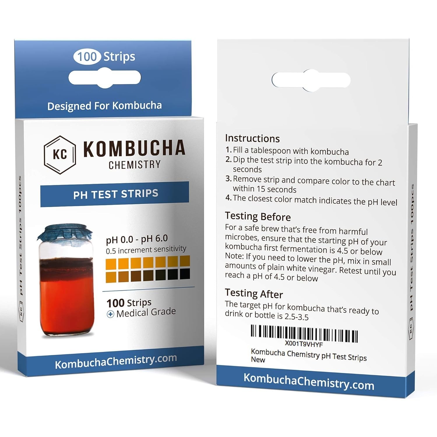 Kombucha pH Strips Kit 0-6 pH Range Accurate 100pcs for Fermentation