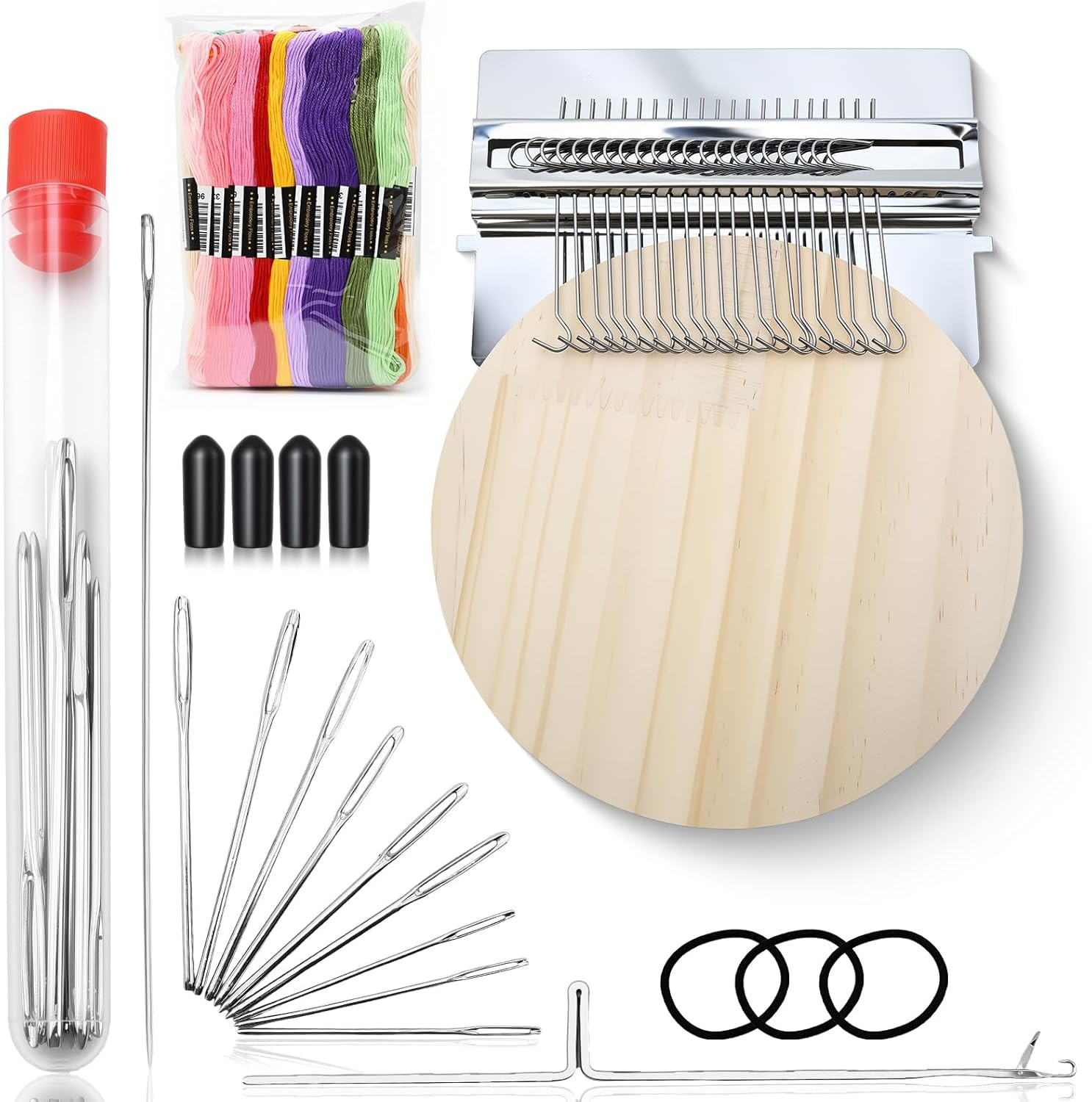Knit Patch Loom Kit for Beginners with 36 Threads for Creative Mending