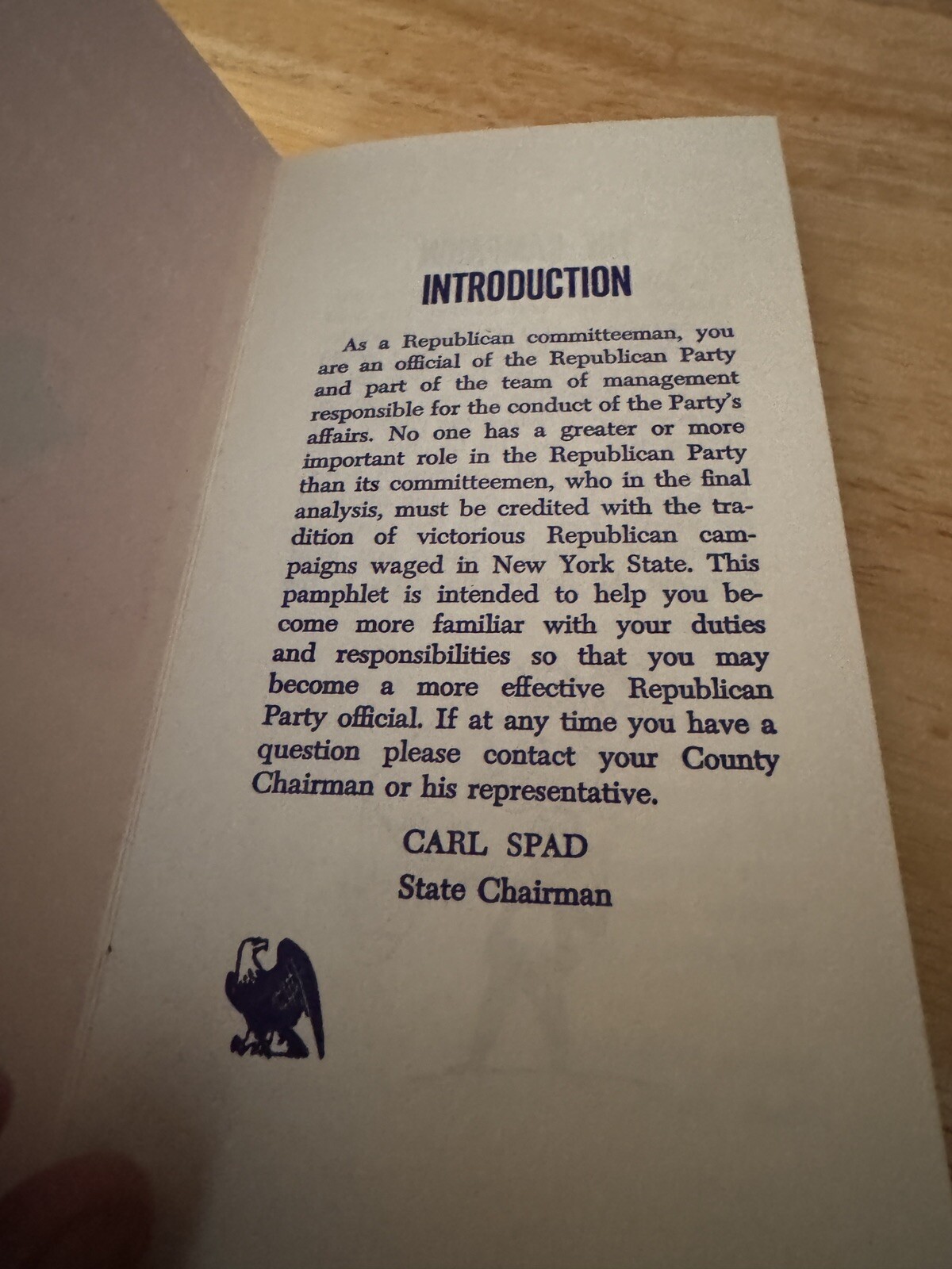 Vintage 1960's Campaign Brochure Great Condition! NYS Republican Committee