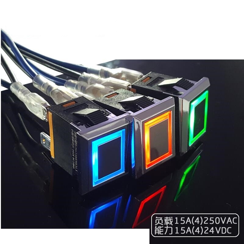1Pcs 1913 Series 2NO Illuminated Waterproof Pushbutton with 15A High Current