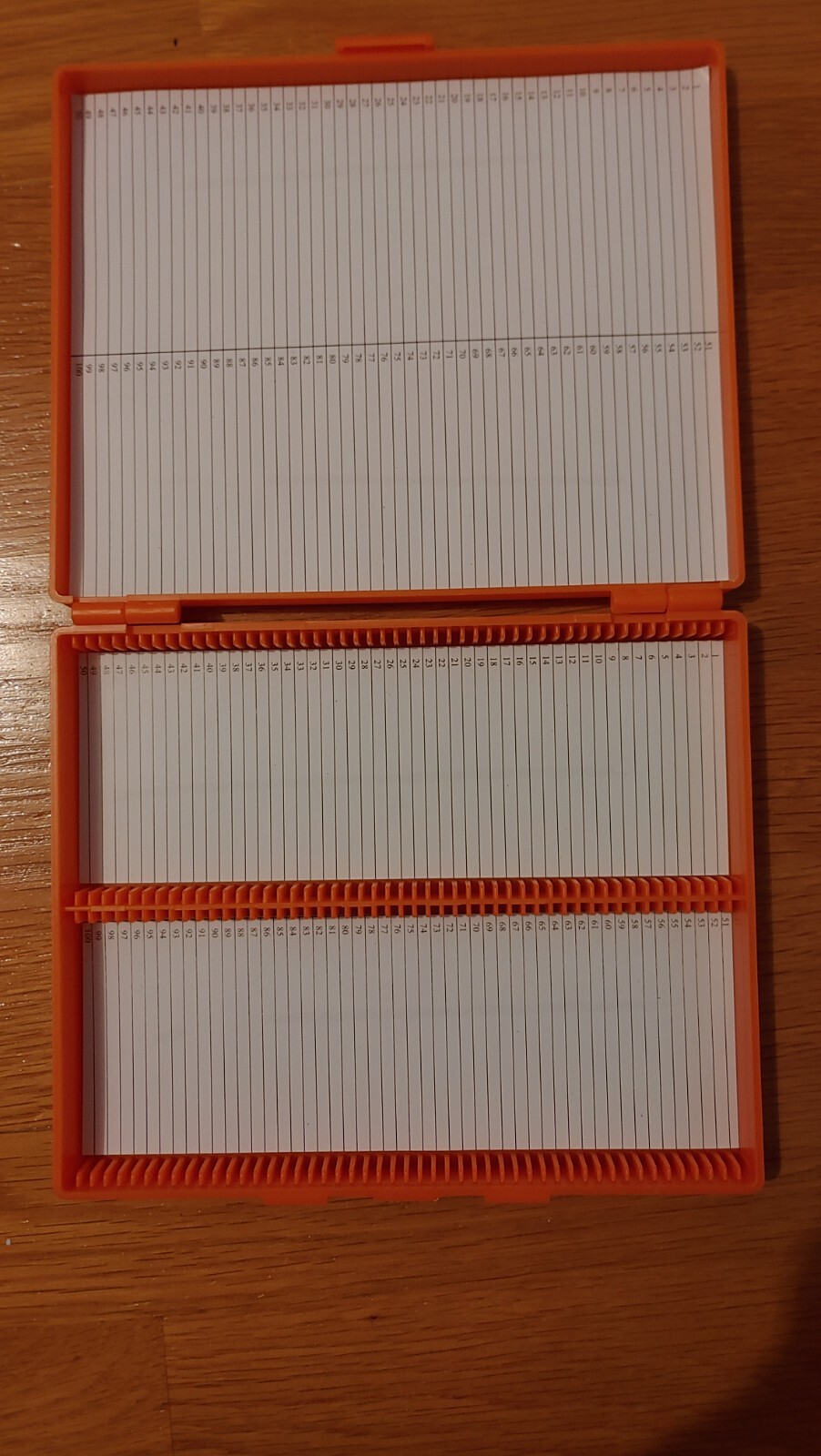 2 Pack Microscope Slide Box, 100 Place Plastic Slide Storage Box 8.27x6.69x1.26"