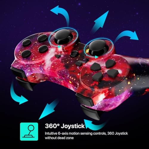 Controller for PS3 2 Pack Wireless Controller for Playstaion 3 Skull + Galaxy