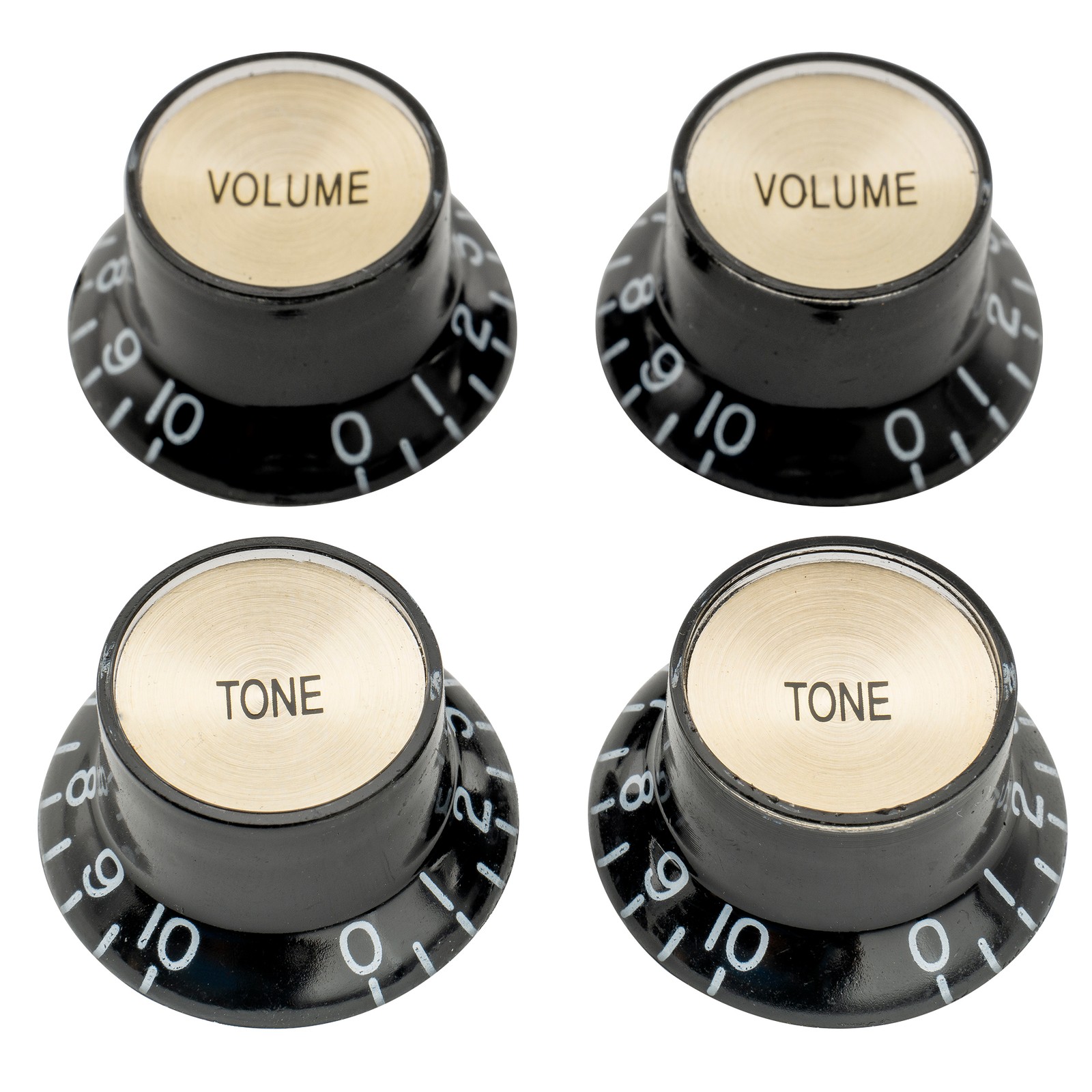 Musiclily Pro Black Metric 18 Spline 2 Volume 2 Tone Knob Set Fr Asia Guitar Pot