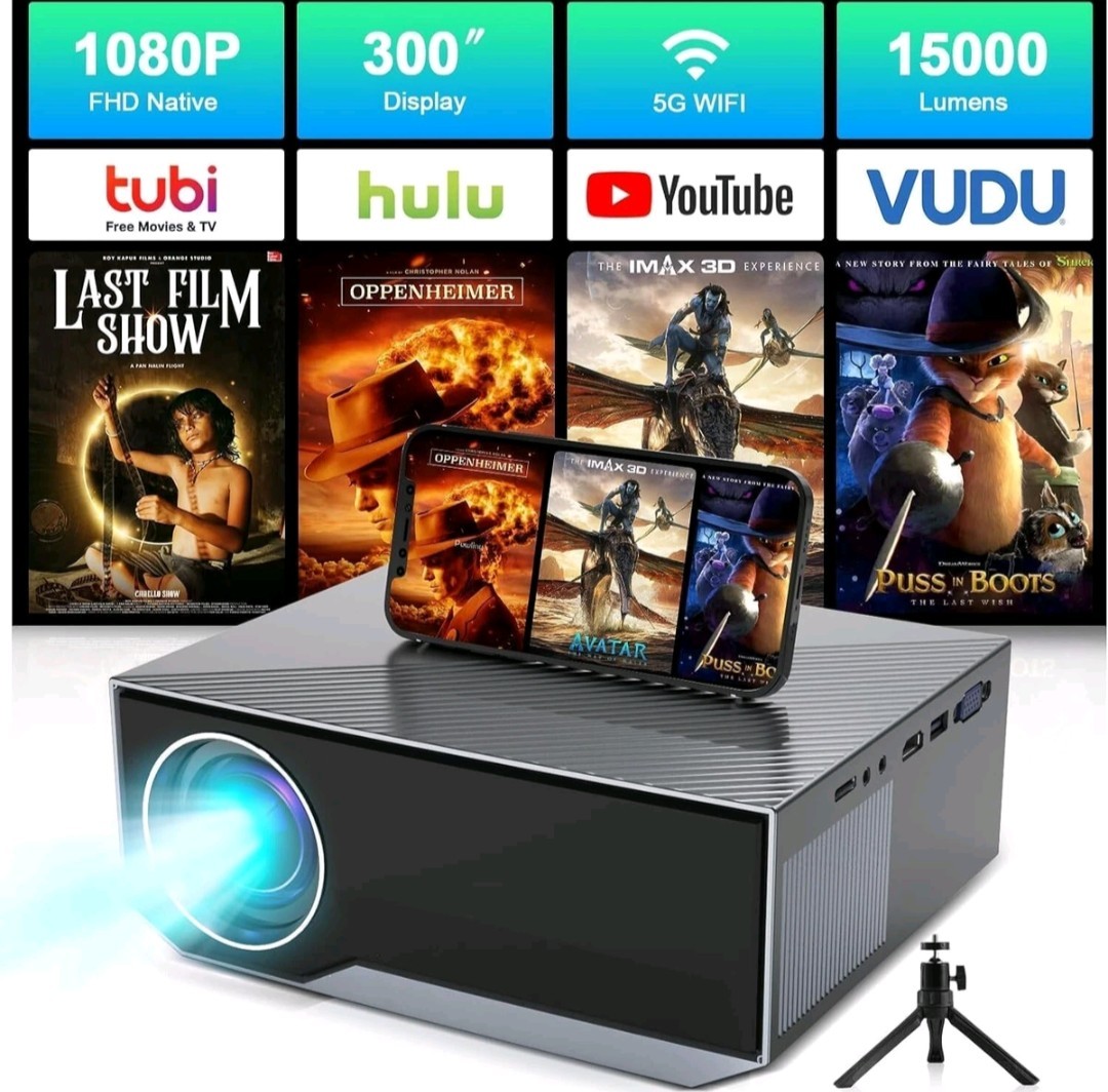 ZDK Wifi Bluetooth ZDK Native 1080P FHD 15000Lumens Mini 4K PROJECTOR NEW