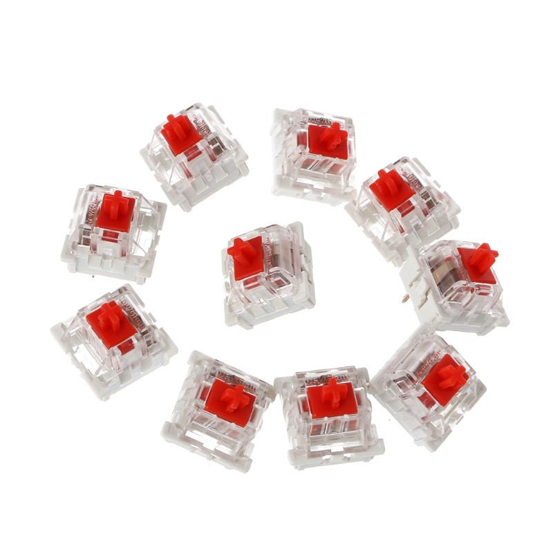 10 pcs Red Switches for Keyswitch Mechanical Keyboard Shaft for Key Tester 3Pin