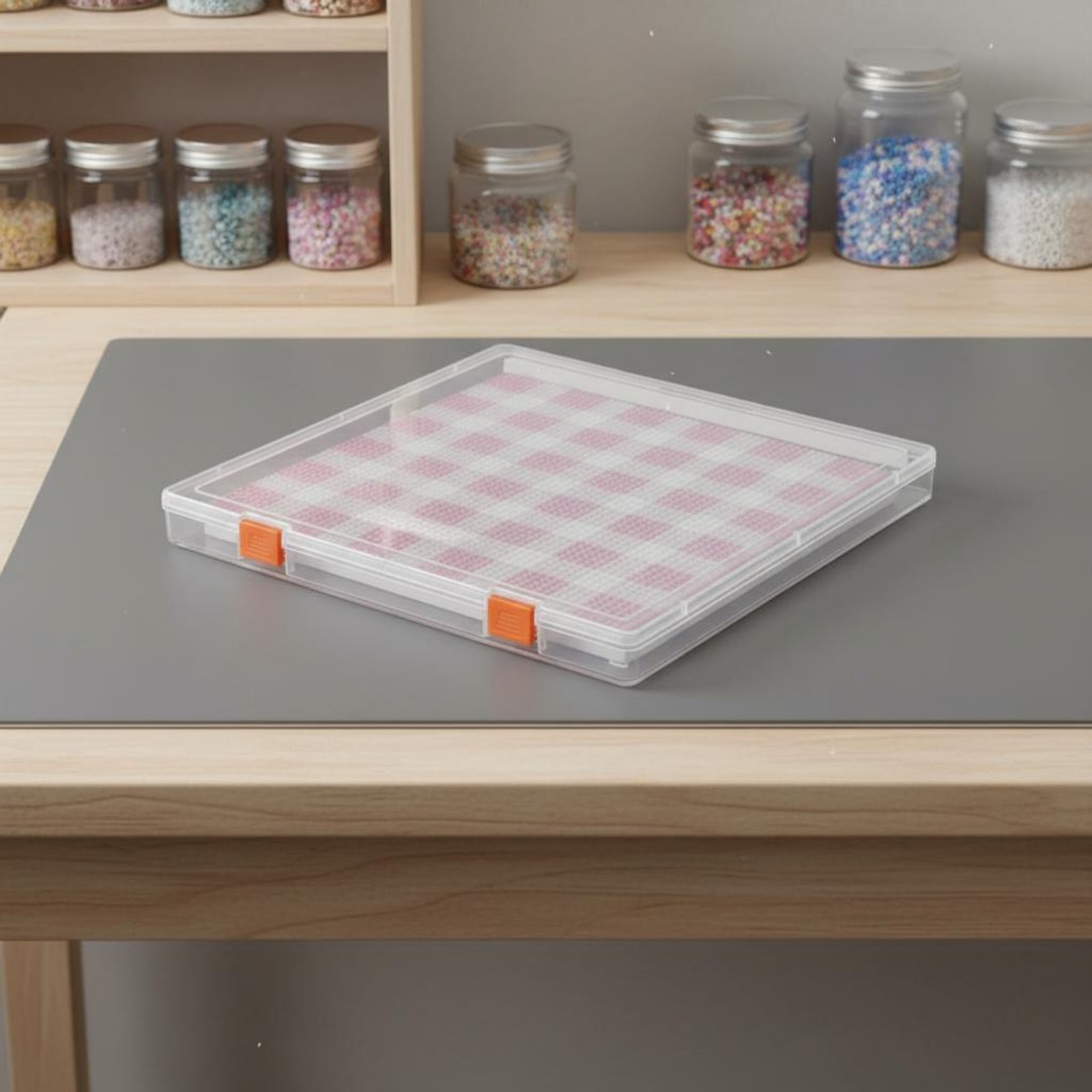 Bead Board Box Spill-Resistant Hinged Lid Container Dustproof