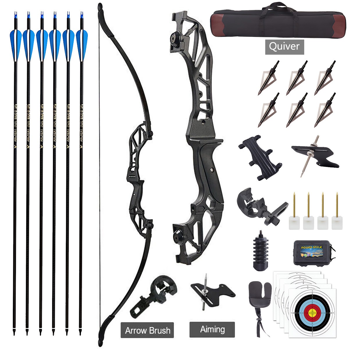 Archery 53'' 40lbs Takedown Recurve Bow Arrow for Adult Outdoor Shoot Practice