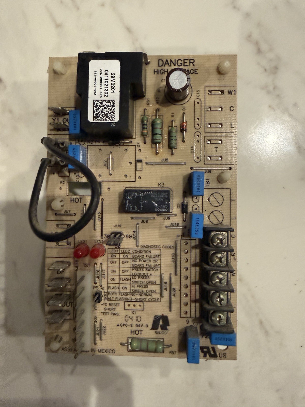 28M0201 Furnace Control Board 041021302 HVAC PCB w/ Omron