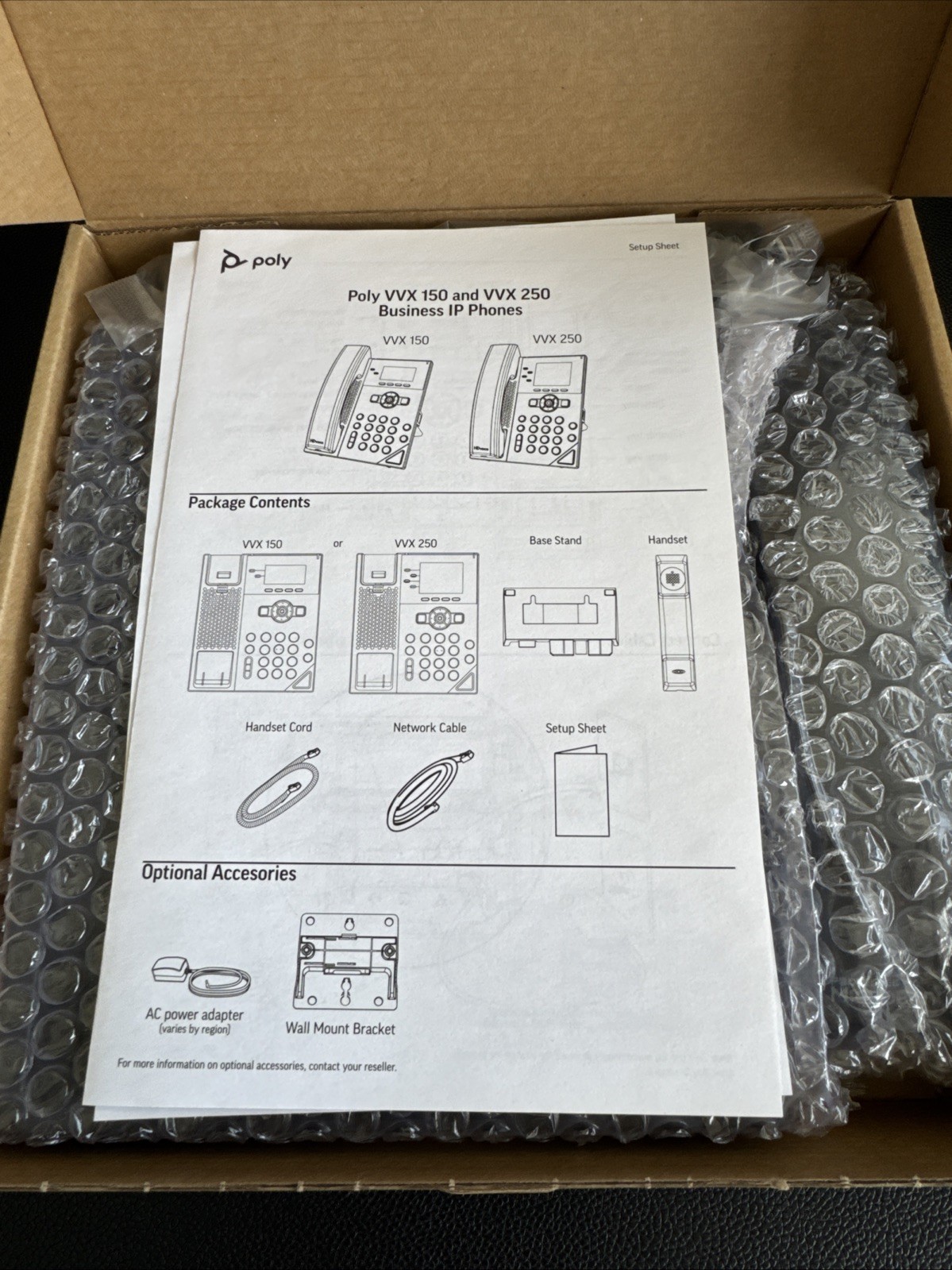 Polycom VVX 250 Desktop Phone - NEW