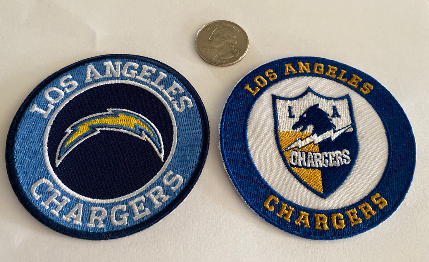2-Los Angeles Chargers Vintage Style Embroidered Iron On Patches 3”x 3” Awesome!