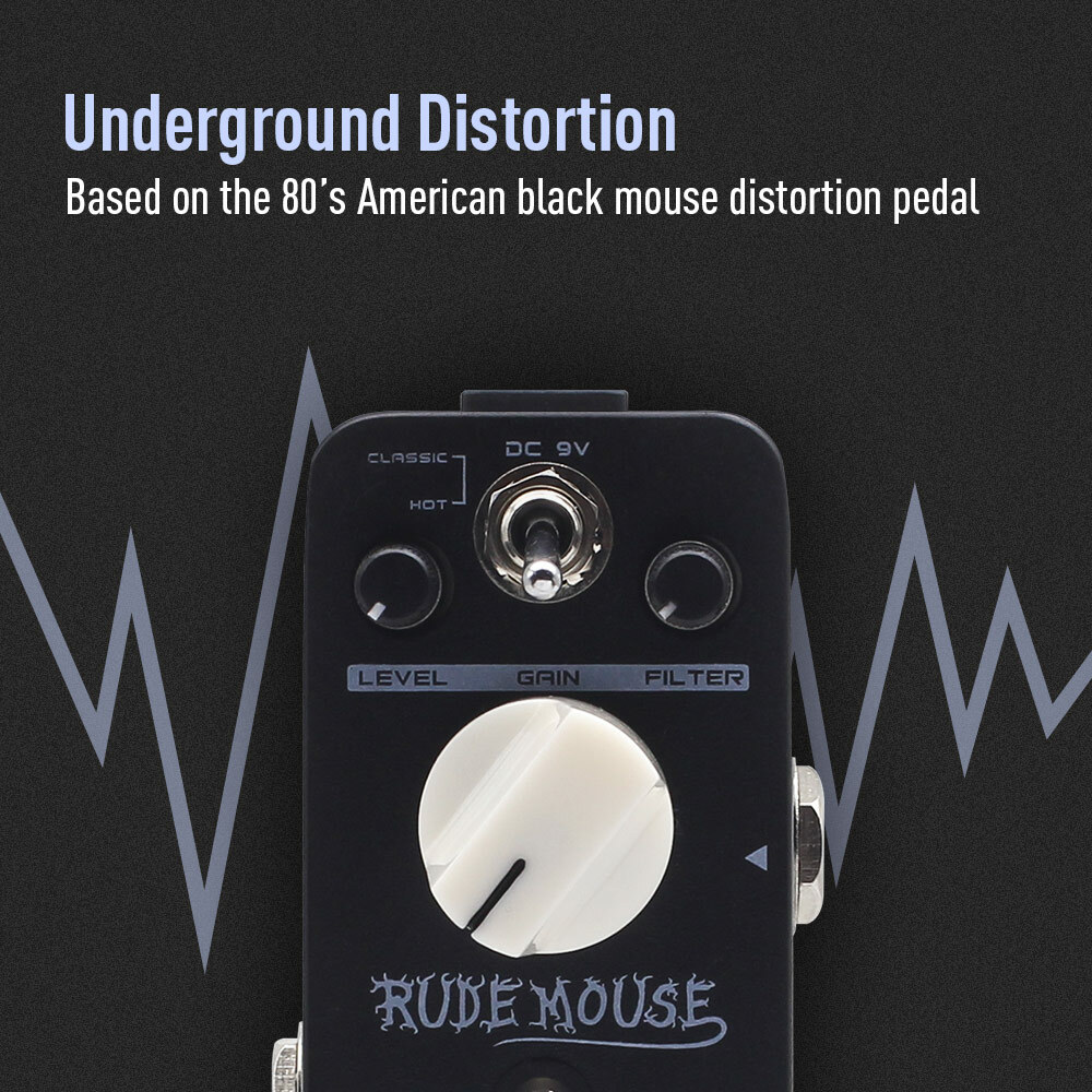 SONICAKE Bypass Underground Overdrive Distortion Fuzz Pedals Hook and Loop TAPE