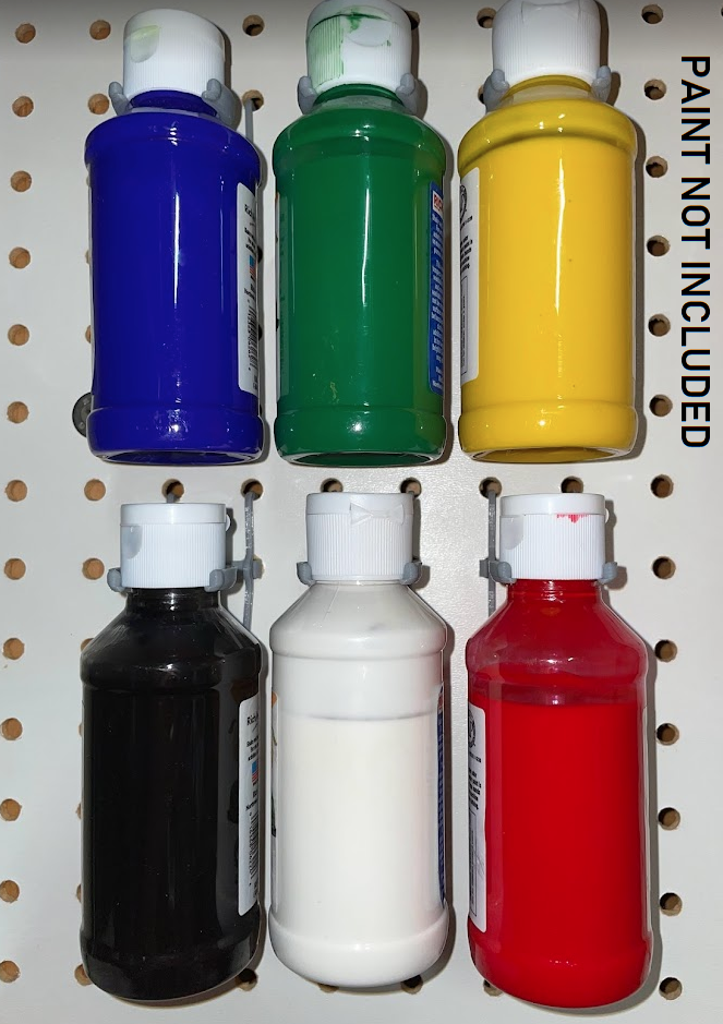 Spray Can & Paint Bottle Rack for Pegboard Storage with Peg Locks - Set of 6