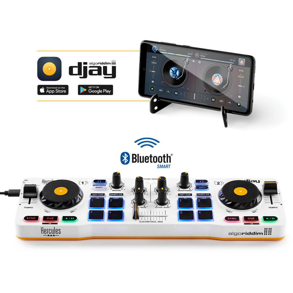 Hercules DJControl Mix Software Controller Bundle w/ Closed-Back Headphones