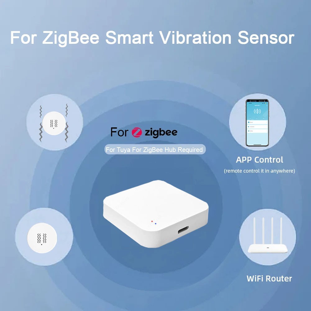 Home Security Enhanced by For Tuya Compatible Smart Vibration Detection Sensors