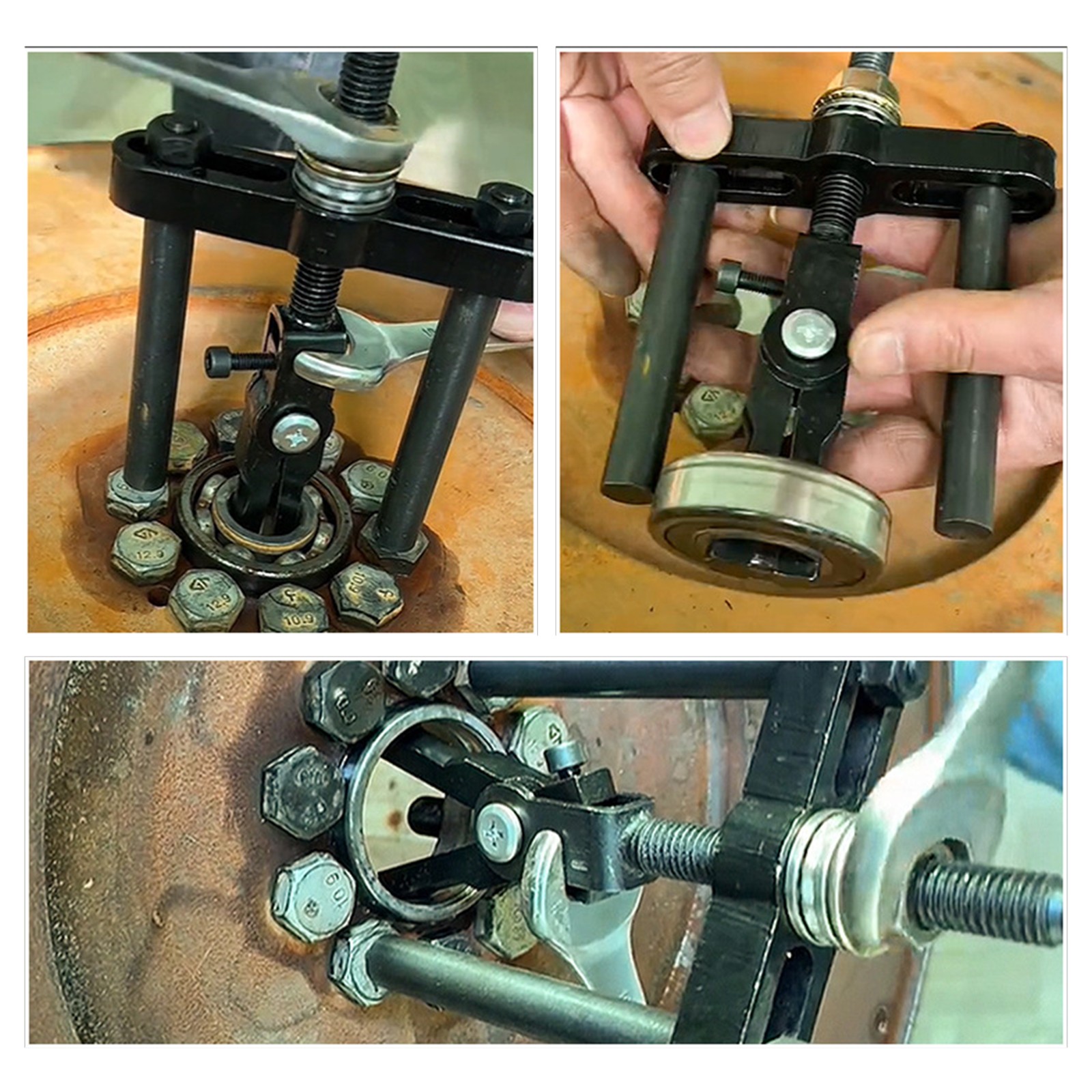 New 3-Jaw Pilot Bearing Puller Auto Motorcycle Bushing Remover Extractor Tools