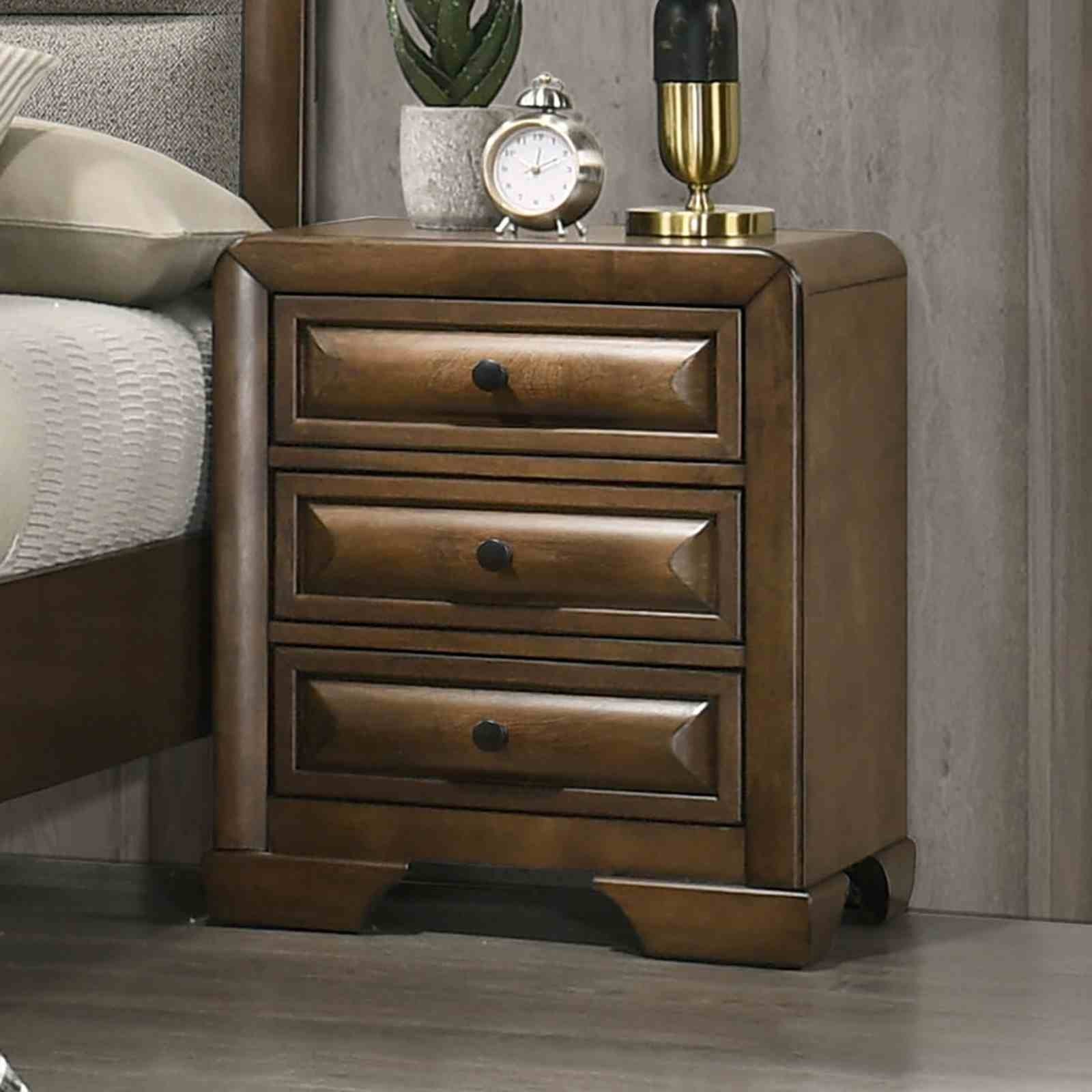Transitional Style Queen Size 6pc Bed Set Bracket Leg Padded Headboard Footboard