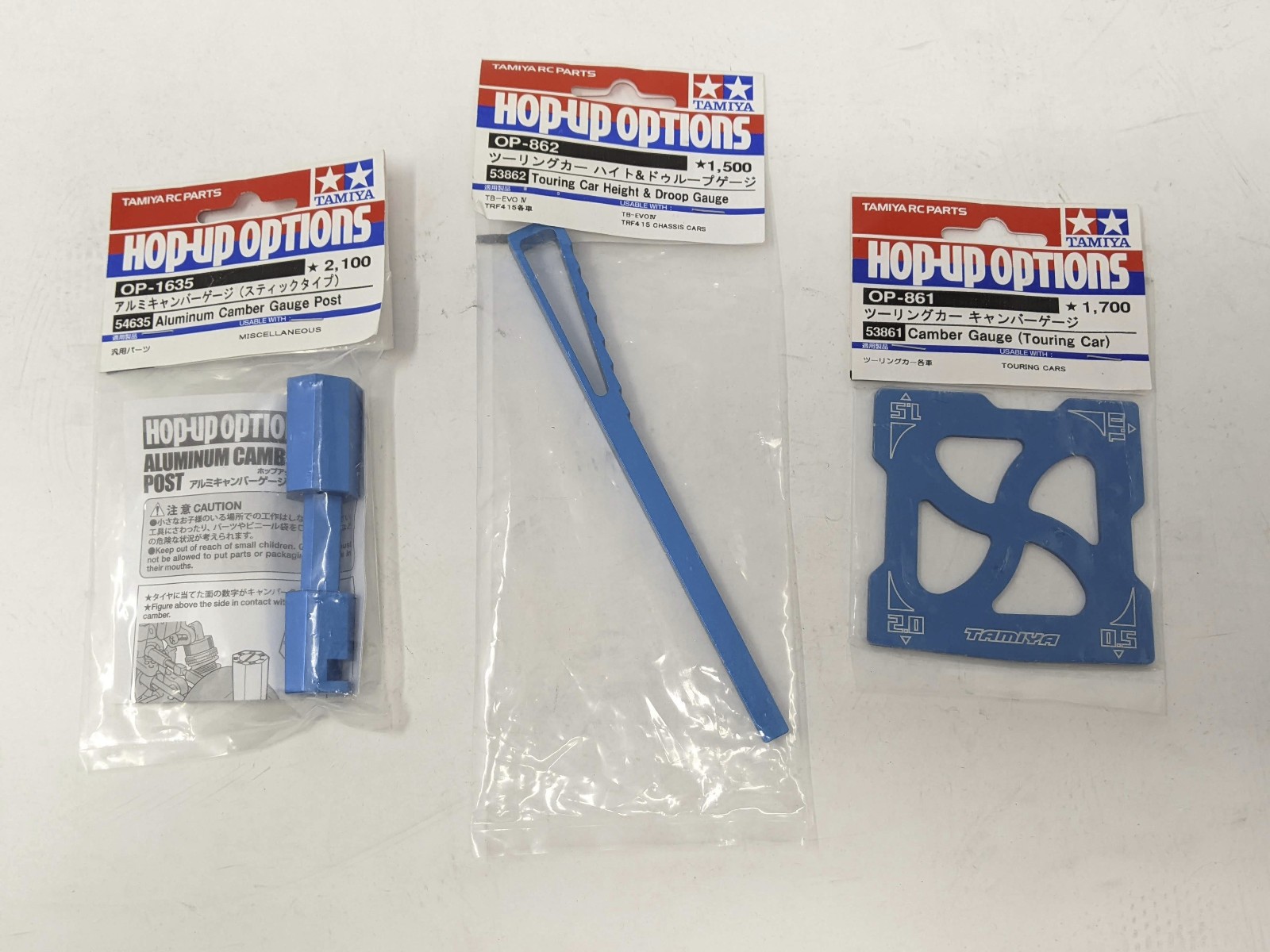 Tamiya Chassis Setup Tools Lot Camber, Height, Droop 54635, 53861, 53862