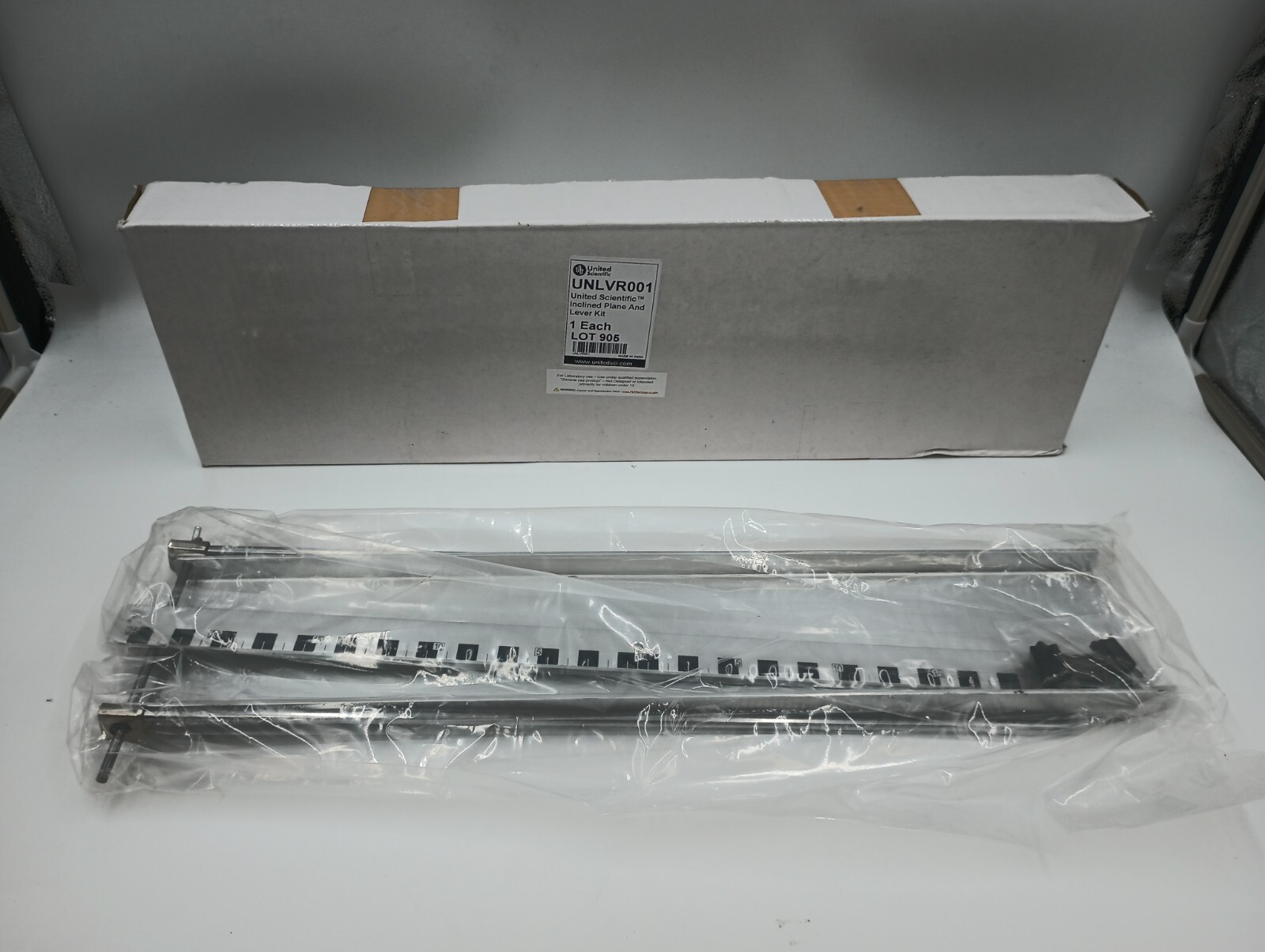 NEW UNITED SCIENTIFIC UNLVR001 INCLINED PLANE & LEVER KIT ALUMINUM FREE SHIPPING