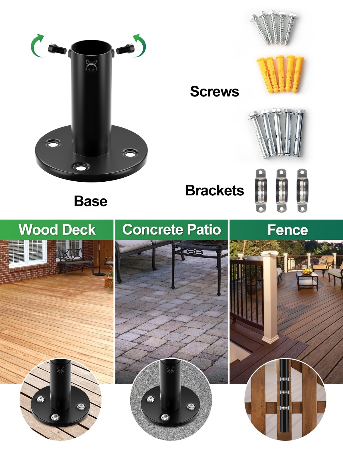 2-Pack Adjustable String Light Poles, 12.6 FT Light Poles for Outside Patio H...