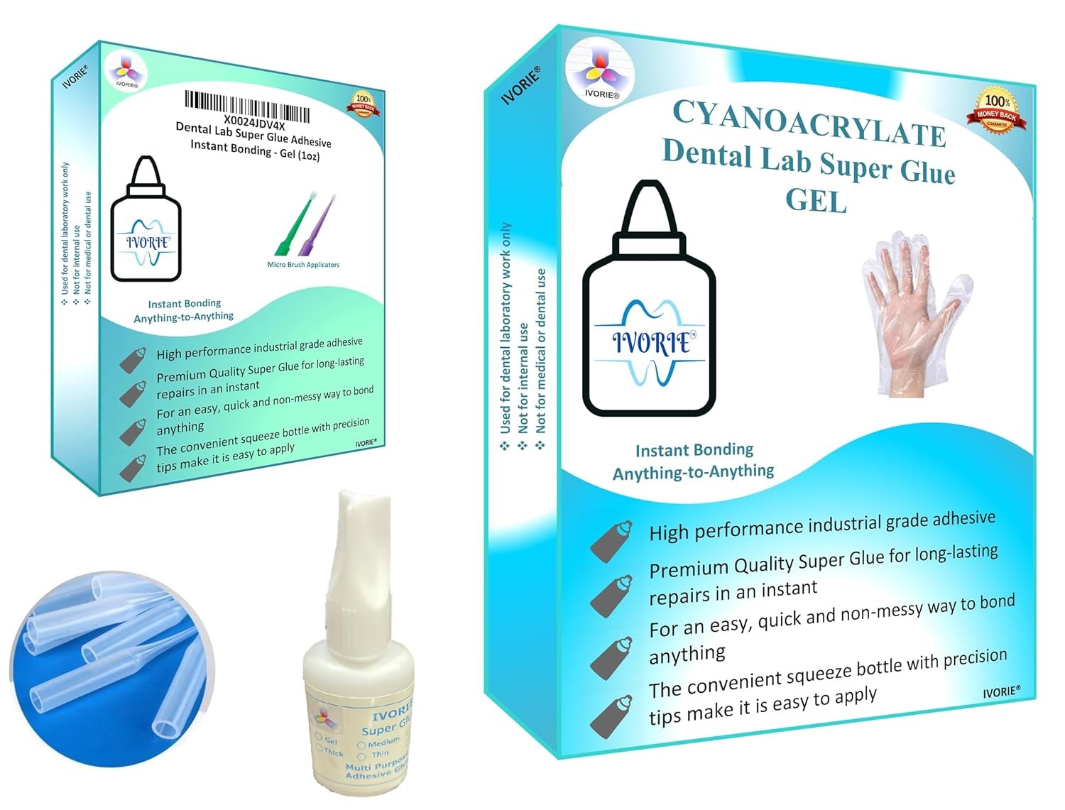 Dental Lab Super Glue Adhesive Instant Bonding - Gel (1oz) 1oz
