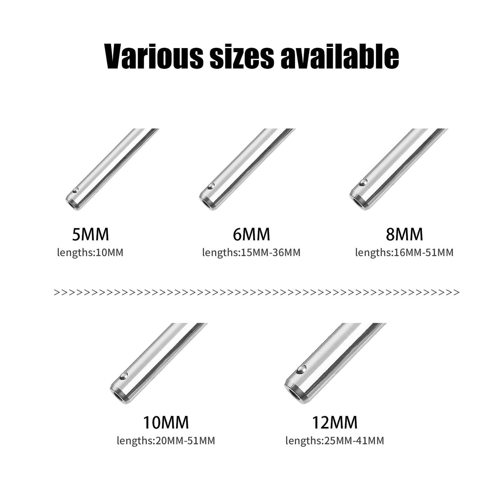 2 Pack 304 Stainless Steel Quick Release Pin 5/16 Inch Diameter Ball Locking ...