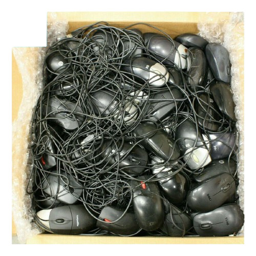 Lot of 100 USB Wired Optical Mice DELL HP Lenovo-  Mixed major brands