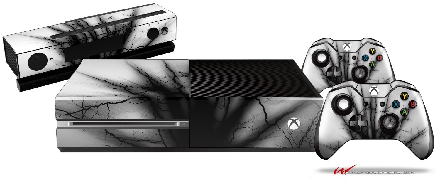 Lightning Black Skin Set fits XBOX One Console Controllers