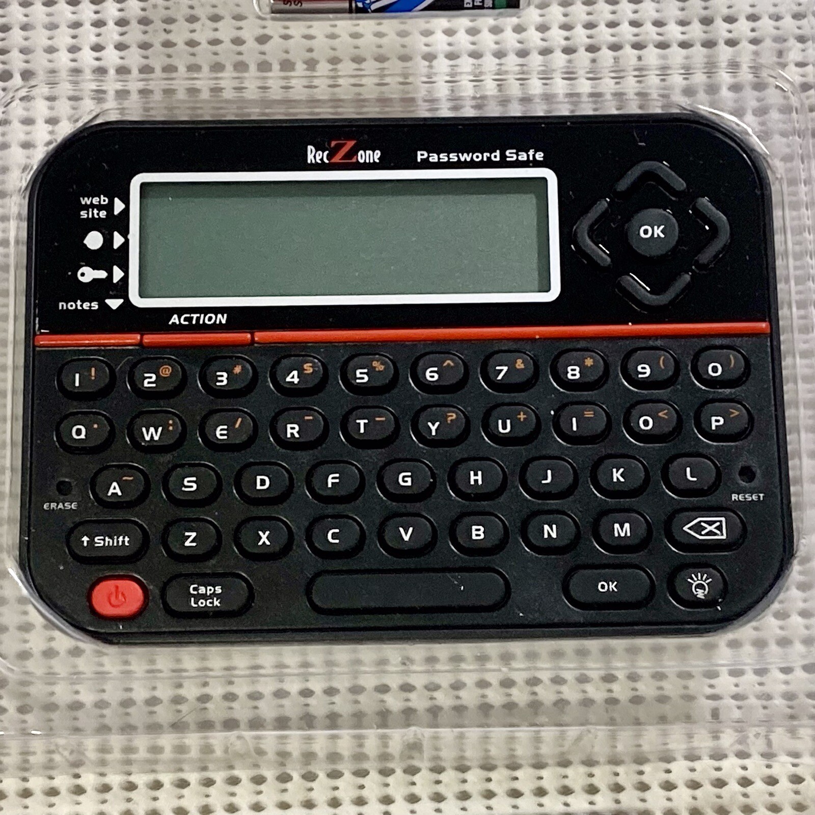 RecZone Password Safe Model 595 w Backlit LCD Built-In Memory Storage Works