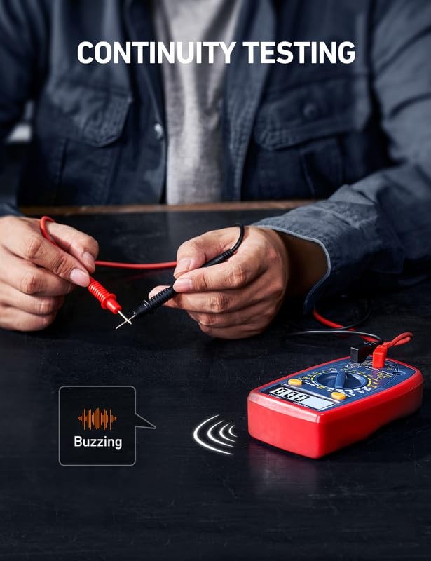Digital Multimeter Tester 2000 Counts with DC AC Voltmeter and Ohm Volt Blue