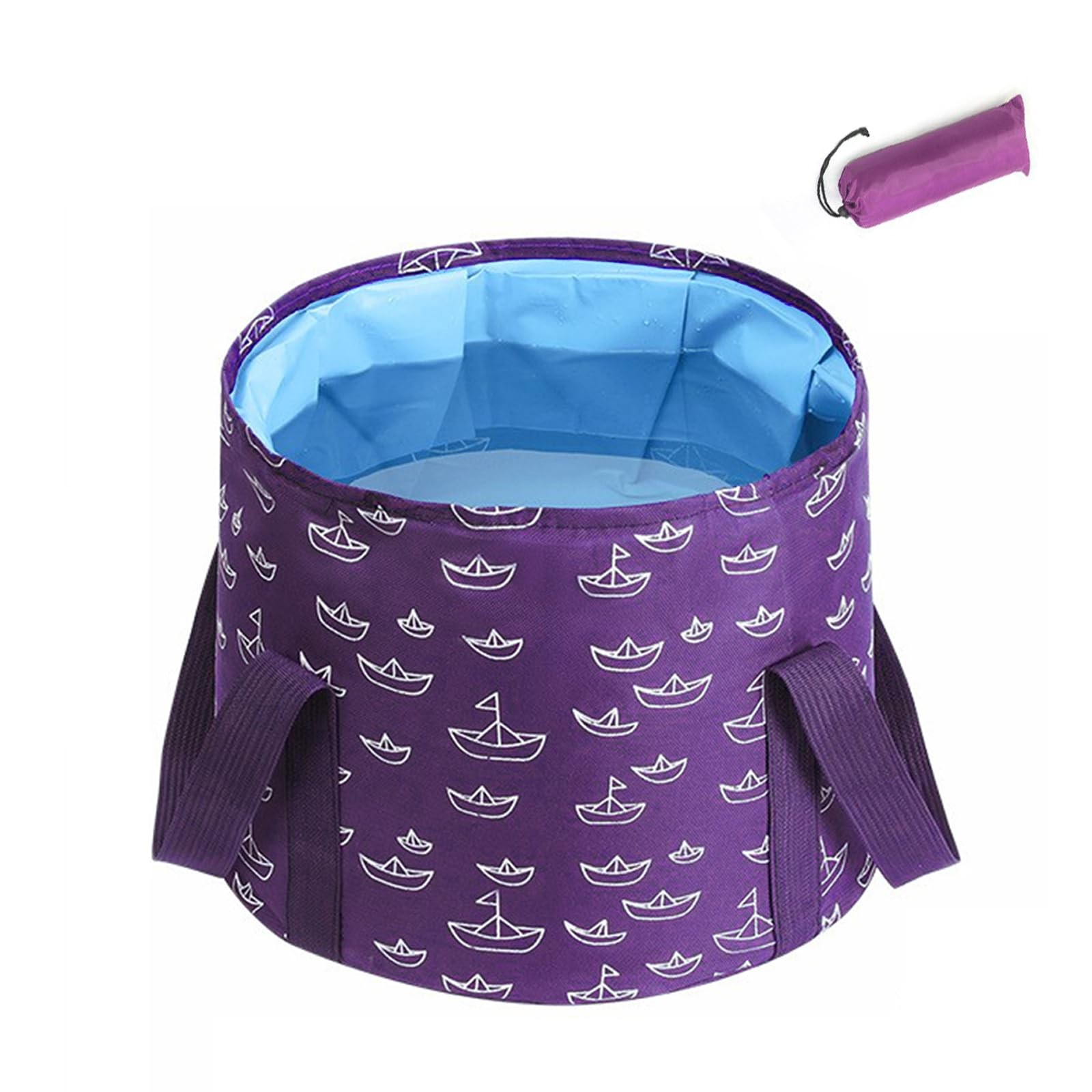 Collapsible Bucket for Soaking Feet, Purple Portable Travel Foot Bath Tub, Fo...